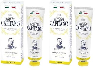 Pasta del Capitano 1905, Dentifrice au Citron de Sicile, Maintient des Gencives Saines et Combat la Mauvaise Haleine, Contient un Extrait de Citron Biologique, 100% Made in Italy, Tube de 75 ml