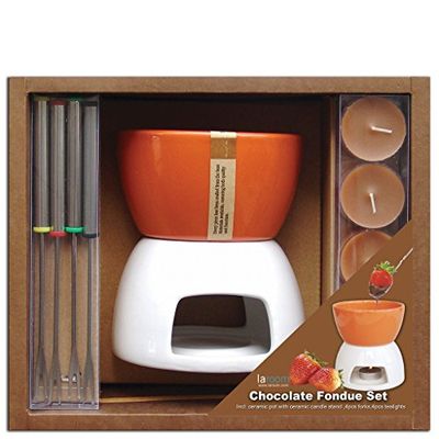 LAROOM 11957 – set present bord fondue takräcke, orange, vit
