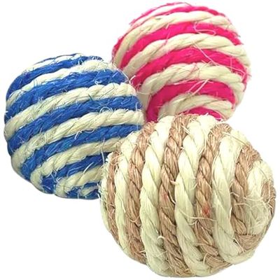 cyclingcolors Palla Giocattolo Cat Chase Ball Sisal Rope Diametro 4,3 cm Giochi Giocattolo Colore Artiglio Graffio Giardino Naturale Decorazione Casa