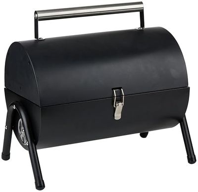 alpina Barbecue Charbon de Bois - Barbecue de Table - Portable BBQ à Charbon - Compact et Léger - Barbecue Inox Charbon - Idéal pour Jardin et Camping - Noir