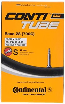 Continental Race 28 700 x 20 – 25 C Tubos de bicicleta interiores, válvula Presta 42 mm (embalagem de 5)