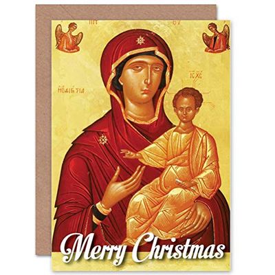 Wee Blue Coo CARD ALTERNATIVE CHRISTMAS XMAS ORTHODOX JESUS MARY ICON