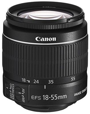 Canon EF-S 18-55 mm f/3,5-5,6 IS II - alvo para Canon (distância focal 18-55 mm, abertura f/3,5-38, zoom ótico 3x, estabilizador ótico, diâmetro: 58 mm) preto