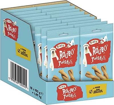 Frolic Rodeo Cani Snack, Confezioni da 6 Pezzi (18 X Mangime complementare Adulti – Cibo per Animali, 105 g (18er Pack), 1890 unità