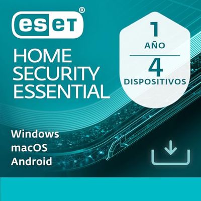 ESET HOME Security Essential 2025 | 4 dispositivos | 1 año | banca online y navegación seguras, inspector de red y protección de la cámara web incluidos | Windows, macOS y Android | Código por email