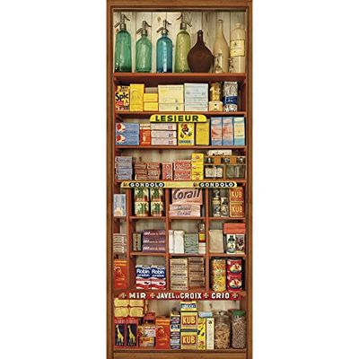 PLAGE ON Deur DEUREN Sticker-levensmiddelenwinkel, vinyl, kleurrijk, 83 x 0,1 x 204 cm