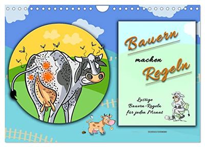 Bauern machen Regeln (Wandkalender 2025 DIN A4 quer), CALVENDO Monatskalender: Für jeden Monat ein lustiges Bild mit einer bekannten Bauern-Regel.