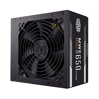 Cooler Master MWE 650 White 230V V2 nätaggregat, EU kontakt - 80 PLUS 230V EU-certifierad, tyst 120 HDB-fläkt, DC-till-DC + LLC-krets med en enkel +12V-lina - 3 års garanti