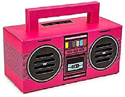 Kooltech 015733 Altavoz Bluetooth, Diseño Radio Casette, Rosa, SPRC