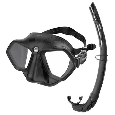 SEAC Set Bis Raptor, Masker en Snorkelset voor Speervissen en Vrijduiken