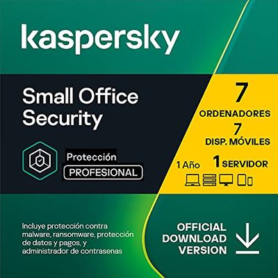 Kaspersky Small Office Security | 7 Dispositivios 7 Móviles 1 Servidor | 1 Año | PC / Mac / Android / Servidor | Código de activación vía correo electrónico