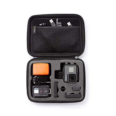 Amazon Basics - Custodia Protettiva Medio per GoPro e Action Cam con Interno in Schiuma, Portatile & Leggero, 22,9 x 17,8 x 6,4 cm, Nero, Tinta Unita