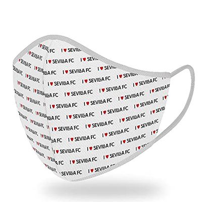 SEVILLA FC Mascarilla R40 Love pattern Blanco Adulto