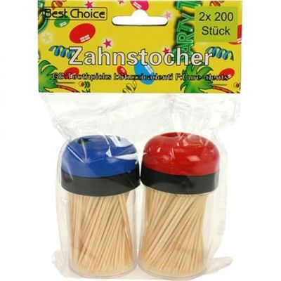 Toothstick 2 x 200 pcs in Spenderbox color ass.