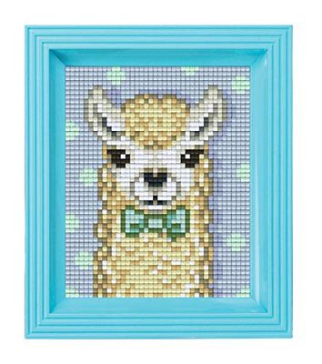 Pixel P31441 Mosaïque Scatola Regalo a Mosaico Alpaca, Immagine Cornice, Sistema a innesto facilissimo, Senza Stirare e incollare, sassolini in bioplastica, Multicolore, ca. 10 x 12 cm