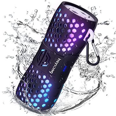 HEYSONG B30L luidspreker met licht, draagbare muziekbox, draadloze Blauwtooth-box met IPX7 waterdicht, outdoor-vriendelijk, krachtig stereogeluid met handsfree- reizen, 1 PACK-musikbox,zwart