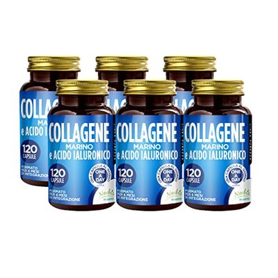 Collagene Marino e Acido Ialuronico: Integratore per Pelle, Ossa e Articolazioni | 120 Capsule - 4 Mesi di Fornitura