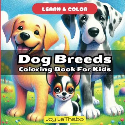 Dog Breeds Coloring Book For Kids: Fun and Easy Activity Pages with Animal Facts (Learn & Color)