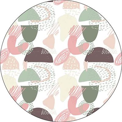 Bonateks, Tappetino per mouse rotondo con stampa digitale, base antiscivolo, per ufficio e casa, diametro: 22 cm