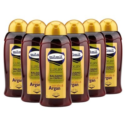 Milmil | Luxury Intense Fragrance, Balsamo Rivitalizzante e Ammorbidente all'Olio di Argan - 6 x 500 ML