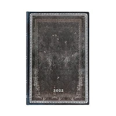 2022 Midnight Steel, Mini, (Week at a Time) Verso Diary: Hardcover, Verso Layout, 100 gsm, elastic closure