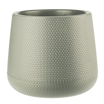 VERDENIA Agate blomkruka lätt blomkruka design dekorativ kruka för växter för inomhus- och utomhusbruk plastkruka rund många färger många storlekar 23 cm 23653 beige
