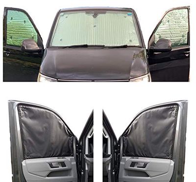 Parasole Parabrezza Auto Parasole Interno Compatibile con Fiat Doblo (2000-2010)(Set Anteriore) Dorso Carbone,Reversibile e Termico