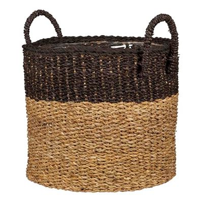 Scheurich Jonc de mer 33 - Panier à plantes avec poignées en jonc de mer - Couleur : marron - Diamètre : 35 cm - Hauteur : 31 cm - Volume : 26,9 l