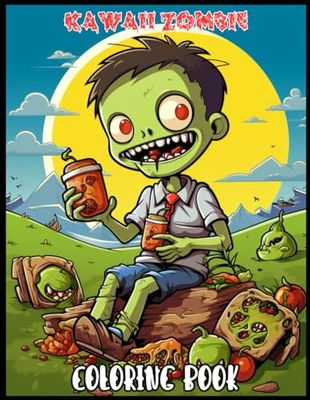 Kawaii Zombie Coloring Book: Kawaii Zombie picnicking Coloring Pages For Relaxing, Calming, Stress Relieving