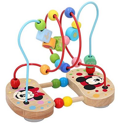 WOOMAX Disney Mickey Mouse, Abaco Infantil Motricidad Fina, Juguete Laberinto Madera Infantil Montessori para Niños 1, 2 Años, Cuentas Madera, 48714