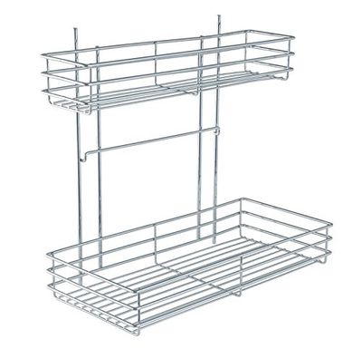 WENKO 5930100 hylla förlängning duo 22 x 47 x 44 cm utdragbar dubbel hylla montering på kylskåp krom