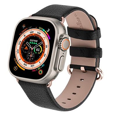 Fullmosa voor Apple Watch Band 45mm41mm44mm40mm42mm38mm, lederen band vervangende bandje voor dames heren, klassieke lederen band voor iWatch/Apple Watch Series 8/7/6/SE/Series 5/4/3/2/1