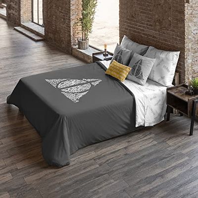 BELUM | Harry Potter dekbedovertrek, dekbedovertrek van 100% katoen met knopen, model voor 105 bedden (180 x 220 cm)