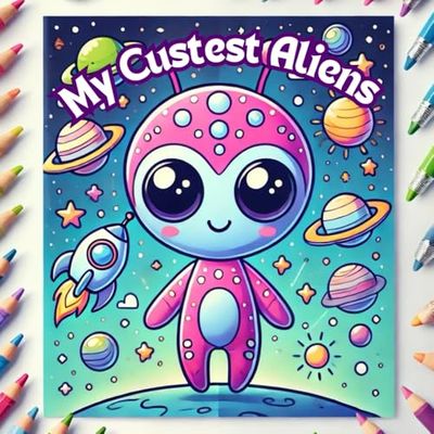 My Cutest Aliens: A Colouring Book Filled With Adorable Aliens and Fun Sci-Fi Scenes, For Kids Aged 3-8, 54 Pages