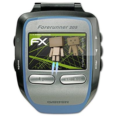 atFoliX FX-Mirror displaybeschermfolie voor Garmin Forerunner 205