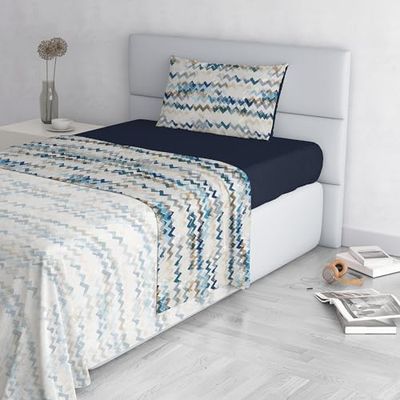 Italian Bed Linen Fashion beddengoedset Made in Italy, microvezel, modern sky, eenpersoonsbed
