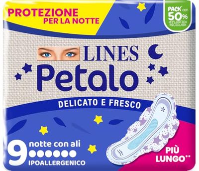 Lines Petalo Assorbenti Ultrasottile Notte, 9 Pezzi