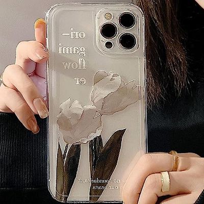 Case for iPhone 13 Pro Mobile Phone Case Flowers Fashion Protective Case Waves Mobile Phone Case Strawberry Bumper Cover Scratch-Resistant Silicone Case