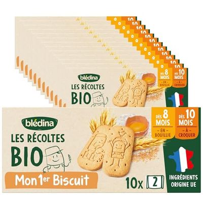 Blédina Les Récoltes Bio Mon Premier Biscuit Bio Nature (Pack de 14)