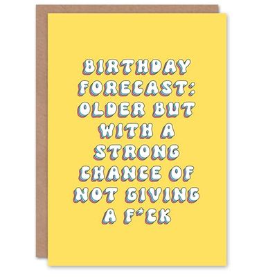 Artery8 Birthday Card Older But Don't Give A F*ck Fun Funny Happy Joke Humour For Her Gran Sister Niece Daughter Wife Woman Greeting Card