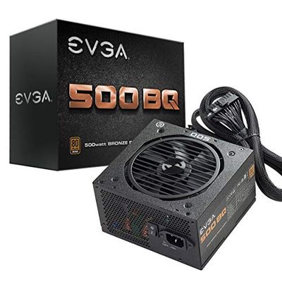 EVGA 500 BQ, 80+ brons 500W, halfmodulair, FDB ventilator, 3 jaar garantie, voeding 110-BQ-0500-K2