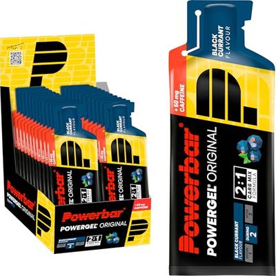 PowerBar PowerGel Original Ribes Nero 24x41g - Gel energetico ad alto contenuto di carboidrati + C2MAX + Natrium + 50mg Koffein