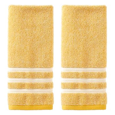 SKL Home Mid-Century Hand Towel Set, Yellow, 2 Count