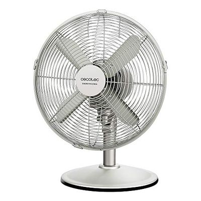 Cecotec Desktopventilator EnergySilence 570 SteelDesk. 45 W, 4 messen 30 cm diameter, oscillerend, 3 snelheden, koperen motor, metallic afwerking