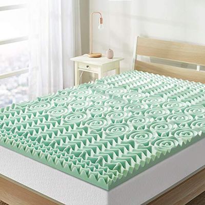 Best Price Mattress - Cubrecolchón matrimonial de 1.5 Pulgadas, 5 Zonas, Espuma viscoelástica con infusión de Aloe, tamaño matrimonial