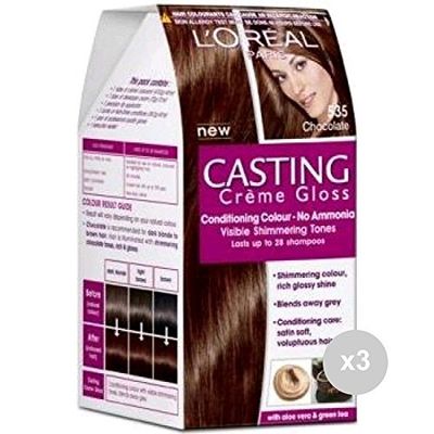 Casting Lot 3 Crèmes Gloss 535 Chocolat Teinture colorée pour Cheveux, Multicolore, Unique