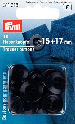 Prym 311318 - Bottoni per pantaloni, 15 + 17 mm, colore: Blu scuro