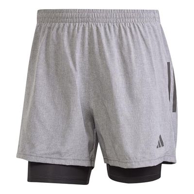 adidas Uomo Own The Run Climacool 2in1 Short, Grey Six Mel, M