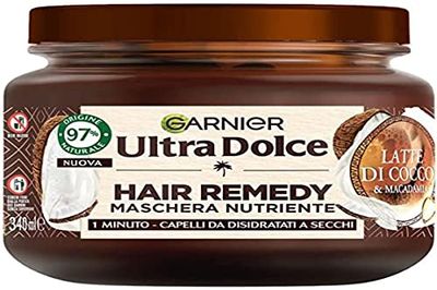 Garnier Ultra Dolce Hair Remedy Maschera Nutriente Capelli Disidratati Latte Di Cocco 340ml