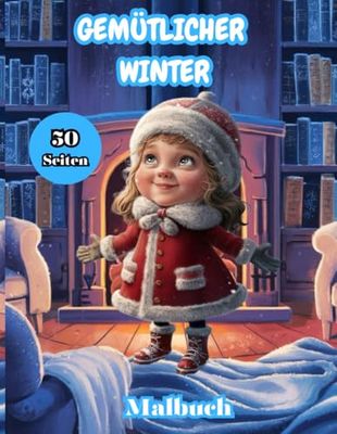 gemütlicher Winter-Malbuch: 50 Seiten für Farbe des gemütlichen Winters für Liebhaber der Kälte für alle Altersgruppen